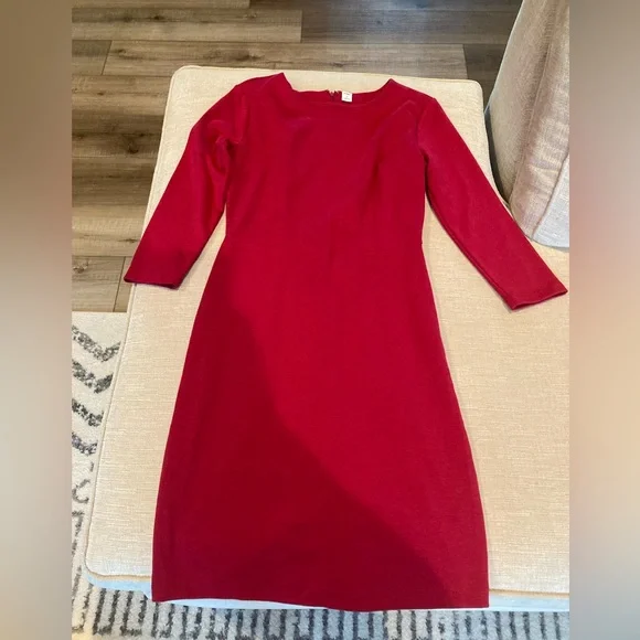 NWOT women old navy hot pink Aline symmetrical long sleeve work business  dress